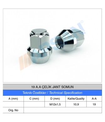 19 A.A ÇELİK JANT SOMUN
