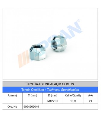 TOYOTA- HYUNDAİ AÇIK SOMUN TOYOTA- HYUNDAİ AÇIK SOMUN