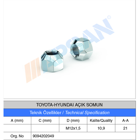 TOYOTA- HYUNDAİ AÇIK SOMUN 