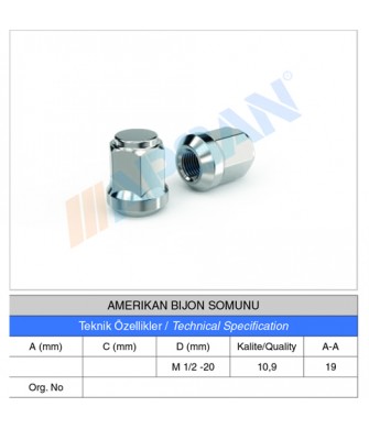 AMERIKAN BİJON SOMUNU AMERIKAN BİJON SOMUNU