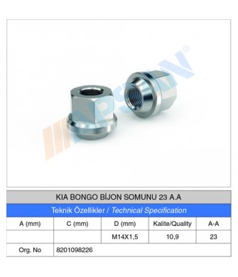 KIA BONGO BİJON SOMUNU 23 A.A KIA BONGO BİJON SOMUNU 23 A.A