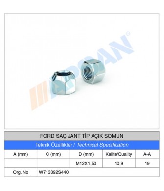 FORD SAÇ JANT TİP AÇIK SOMUN FORD SAÇ JANT TİP AÇIK SOMUN