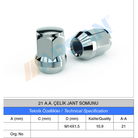 21 A.A ÇELİK JANT SOMUNU