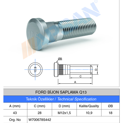 FORD BİJON SAPLAMASI Q13