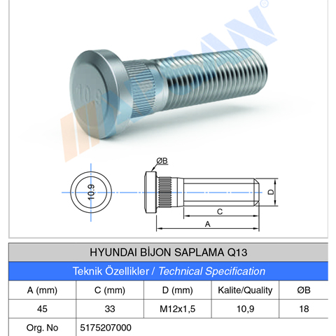 HYUNDAI BİJON SAPLAMASI Q13