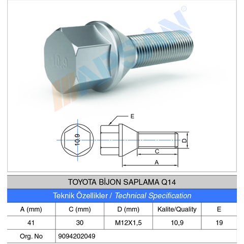 TOYOTA BİJON SAPLAMASI Q14
