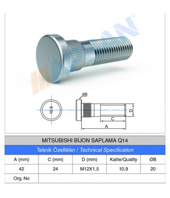 MITSUBISHI BİJON SAPLAMASI Q14 MITSUBISHI BİJON SAPLAMASI Q14