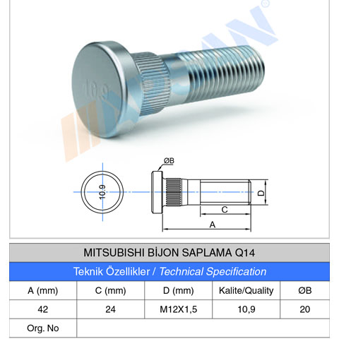 MITSUBISHI BİJON SAPLAMASI Q14