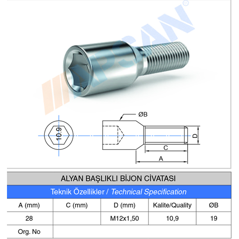 ALYAN BAŞLIKLI BİJON CİVATASI