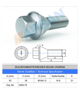 DUCATO/MASTER/BOXER BİJON CİVATSI DUCATO/MASTER/BOXER BİJON CİVATSI