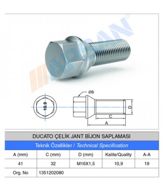 DUCATO ÇELİK JANT BİJON SAPLAMASI DUCATO ÇELİK JANT BİJON SAPLAMASI