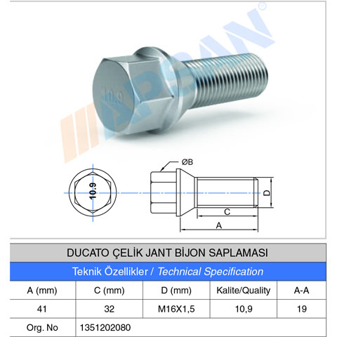 DUCATO ÇELİK JANT BİJON SAPLAMASI 